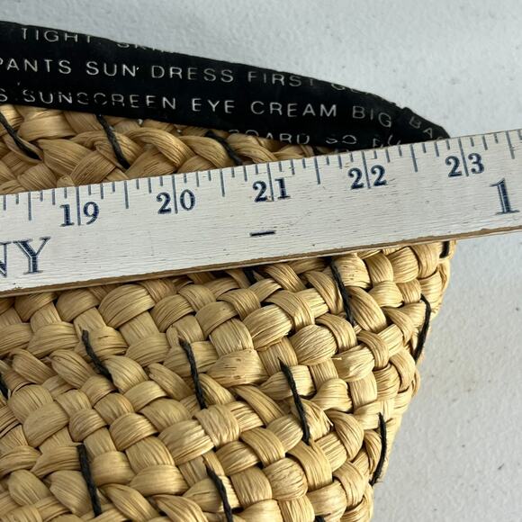 ROXY Straw Oversize Tote Bag With Double Handles Tie Closure - Picture 9 of 14